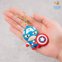 Load image into Gallery viewer, 3D Captain America PVC Keychain