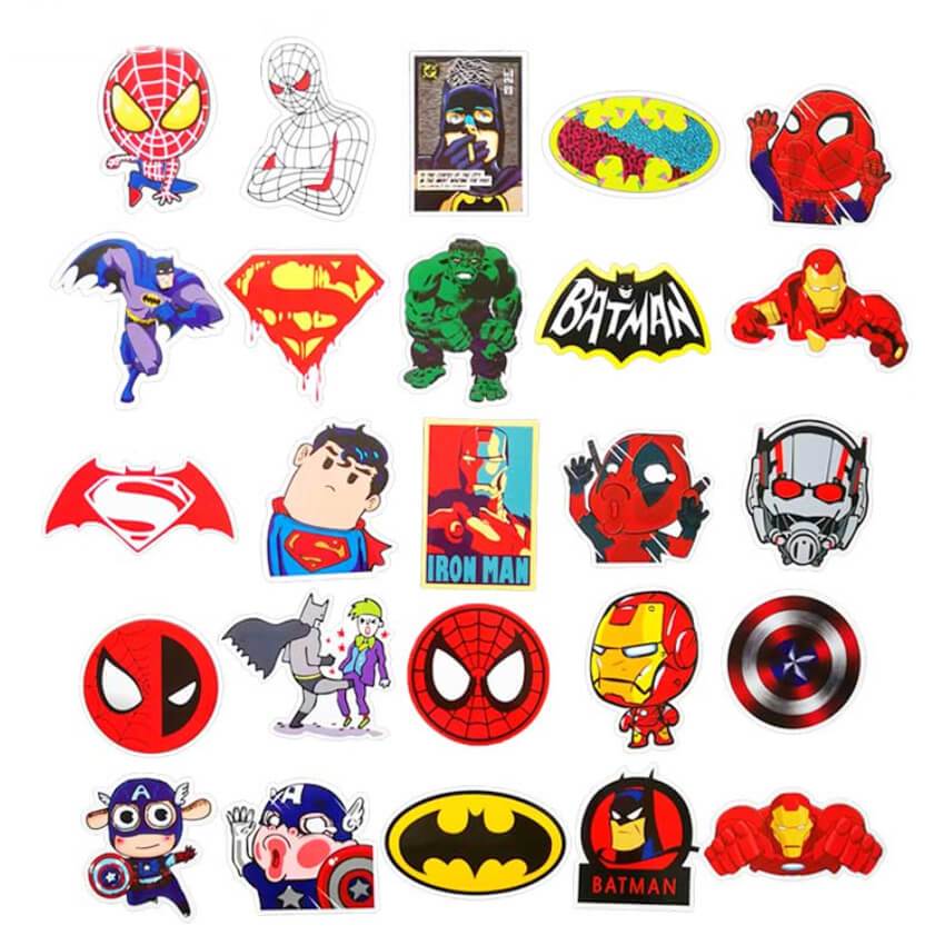 Superhero Stickers - Set of 50