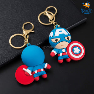 3D Captain America PVC Keychain