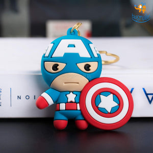 3D Captain America PVC Keychain
