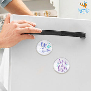 Adventure Crystal Glass Fridge Magnets- Set of 2