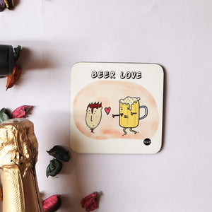 Beer Love Coasters (With Holder) - Set of 4