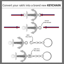 Load image into Gallery viewer, Defender Bro Rakhi Keychain
