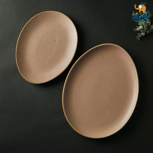 Egg Shaped Artisan Plates - Set of 2