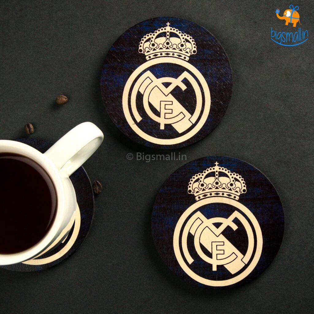 Real Madrid Wooden Coasters Set of