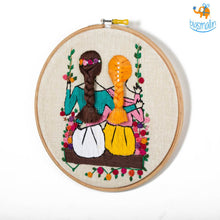 Load image into Gallery viewer, Handmade Friends On A Swing Embroidery Hoop Art
