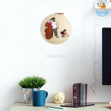 Load image into Gallery viewer, Handmade Papa Bear Embroidery Hoop Wall Art
