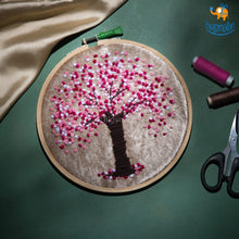 Load image into Gallery viewer, Handmade Cherry Blossom Embroidery Hoop Art
