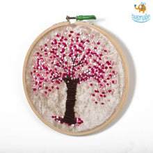 Load image into Gallery viewer, Handmade Cherry Blossom Embroidery Hoop Art
