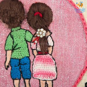 Handmade Bro-Sis Embroidery Hoop Art