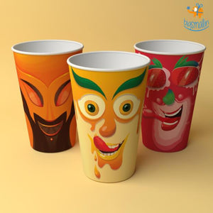 Eco-Friendly Quirky Party Cups - Set Of 12