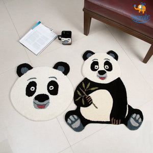 Handcrafted Panda Shaped Rug