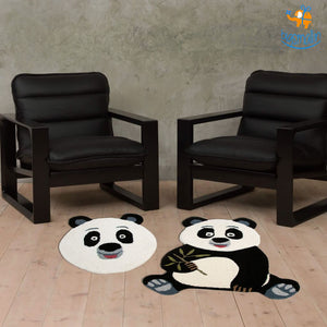 Handcrafted Panda Shaped Rug