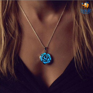 Glow In The Dark Rose Pendant