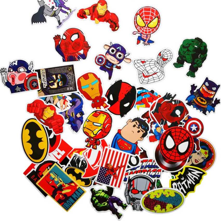 Superhero Stickers - Set of 50