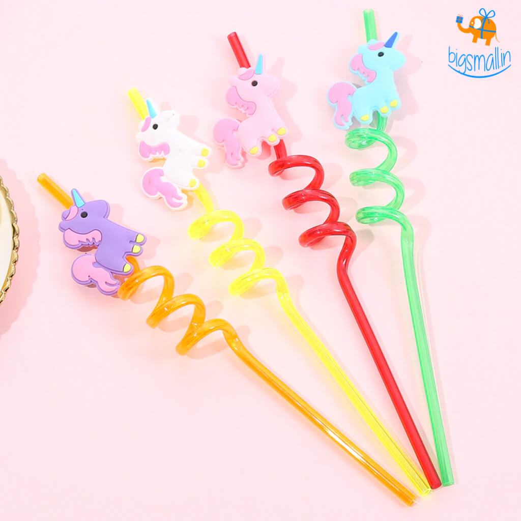 Unicorn Spiral Straw - Set of 4