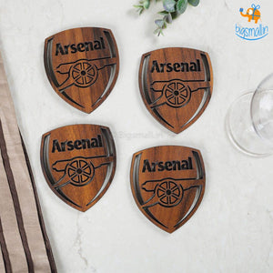 Arsenal Laser Cut Wooden Coasters - Set of 4