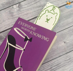 Bear Wooden Ruler Bookmarks - Set of 4